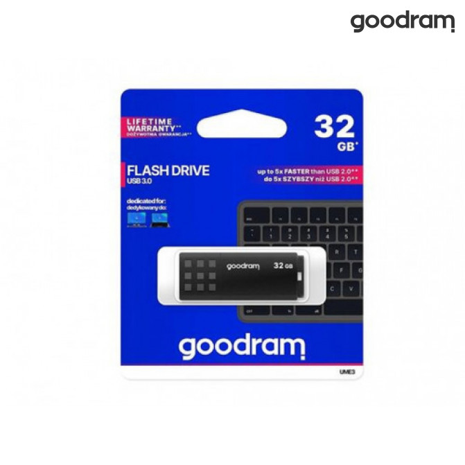 USB Флэш 32Gb  USB3.0  GoodRAM  UME3 Black  (Read 60 MByte/s, Write 20 MByte/s)