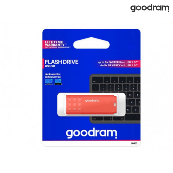 USB Флэш 64Gb  USB3.0  GoodRAM  UME3 Orange  (Read 60 MByte/s, Write 20 MByte/s)