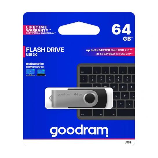 USB Flash 64Gb  USB3.0  GoodRAM UTS3 TWISTER Black UTS3-0640K0R11