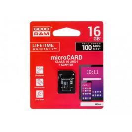 Карта памяти 16GB  GoodRAM micro SDHC Class10 UHS-I +SD адаптер,M1AA0160R12