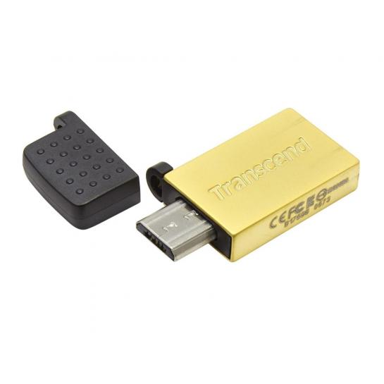 USB Flash 8GB USB2.0/Micro-USB Transcend "JetFlash 380", Gold