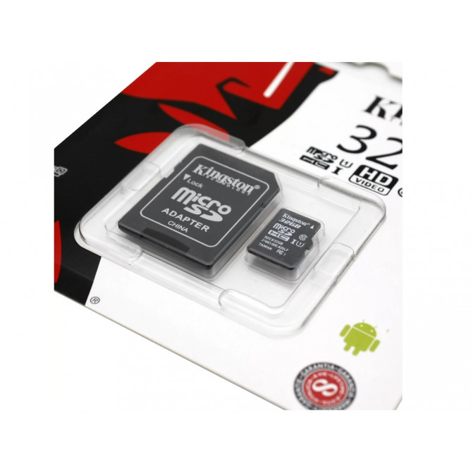 Карта памяти 32GB MicroSD, Kingston Canvas Select+ (Class 10) UHS-I (U1) +SD адаптер