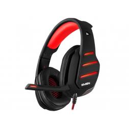 Căști SVEN AP-U997MV, de gaming cu microfon, LED backlight, 2.2m, Black/Red