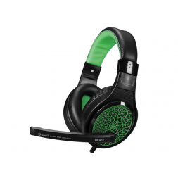 Наушники MARVO "H8323", игровые с микрофоном и регулятором громкости, 1.8m, Black-Green