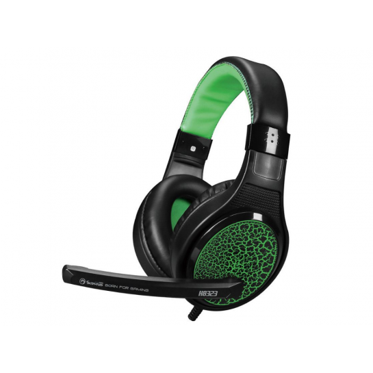 Căști MARVO "H8323", de gaming cu microfon și control de volum, 1.8m, Black-Green