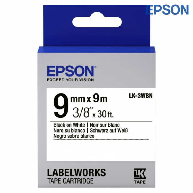 Картридж с лентой Label Epson LK-3WBN Standard Black/White 9/9 original