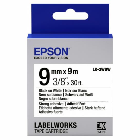 Картридж с лентой Label Epson LK-3WBW Adhesive Black/White 9/9 original