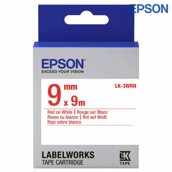 Картридж с лентой Label Epson LK-3WRN Standard Red/White 9/9 original