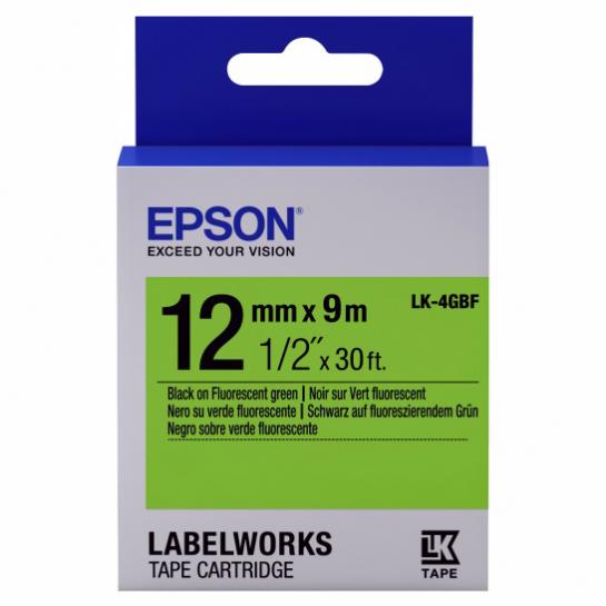 Cartuş Label Epson LK-4GBF Fluorescent Black/Green 12/9 Original