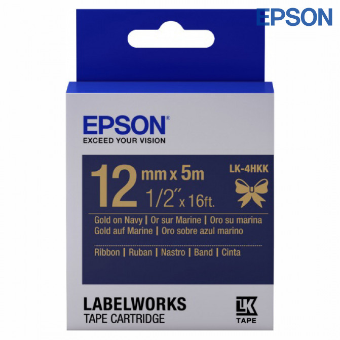 Cartuş Label Epson LK-4HKK Satin Ribbon Gold/Navy 12/5 Original