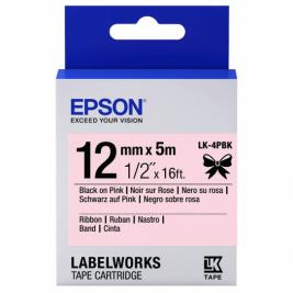Cartuş Label Epson LK-4PBK Satin Ribbon Black/Pink 12/5 Original