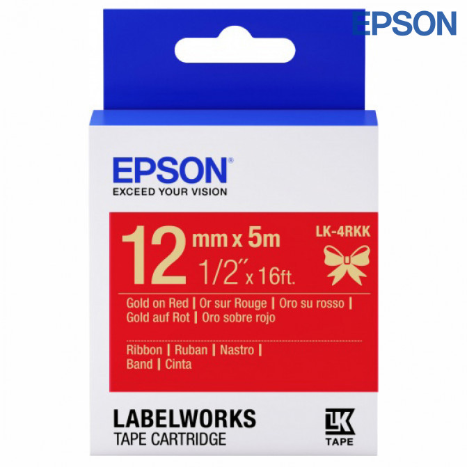 Cartuş Label Epson LK-4RKK Satin Ribbon Gold/Red 12/5 Original