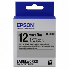 Cartuş Label Epson LK-4SBM Metallic Black/Silver 12/9 Original