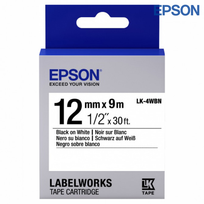 Картридж с лентой Label Epson LK-4WBN Standard Black/White12/9 Original