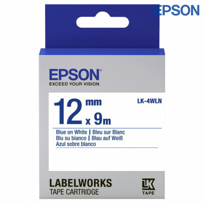 Картридж с лентой Label Epson LK-4WLN Standard Blue/White12/9 Original