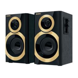 Колонки SVEN SPS-619 GOLD (Black),  2.0 / 2x10W RMS, headphone jack, wooden, (3"+1")