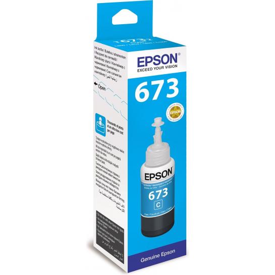 Чернила Epson Original C13T67324A T673 L800/L805 Cyan
