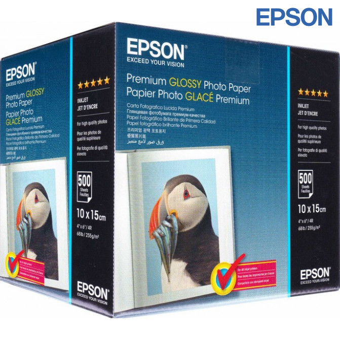 Фотобумага 4R 255 гр Глянцевая Премиум 500 листов Epson C13S041826