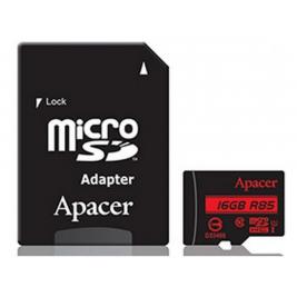 Карта памяти 16GB MicroSD, Apacer (Class 10) UHS-I (U1) +SD адаптер
