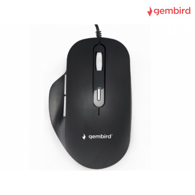 Мышь Gembird MUS-6B-02, 6-button wired optical mouse with LED edge light effects, 1200-3600dpi, USB, Black