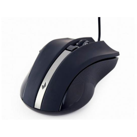 Mouse Gembird MUS-GU-02, 6-button G-laser mouse with scroll wheel, 800-2400dpi, USB, Black