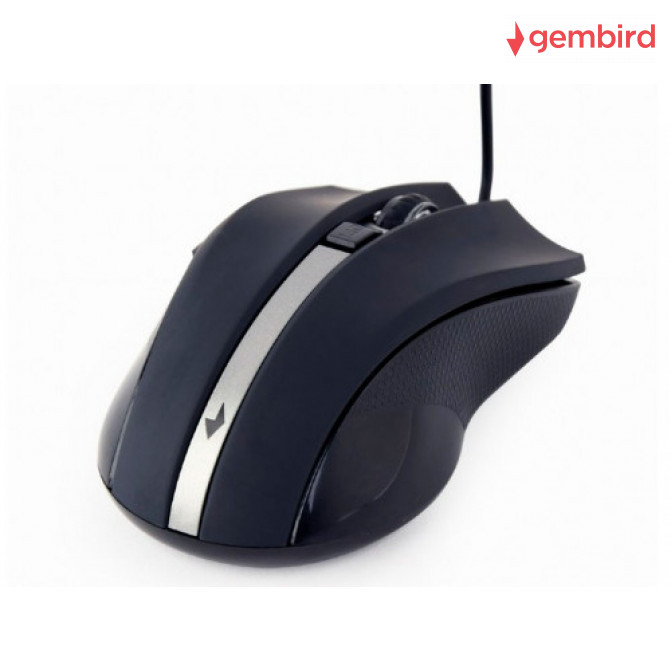 Mouse Gembird MUS-GU-02, 6-button G-laser mouse with scroll wheel, 800-2400dpi, USB, Black