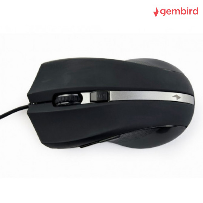 Mouse Gembird MUS-GU-02, 6-button G-laser mouse with scroll wheel, 800-2400dpi, USB, Black