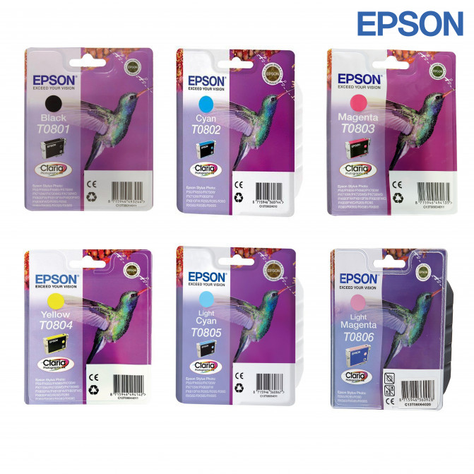 Set cartușe cu jet de cerneală Epson T0801 - T0806 Original