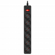Filtru de rețea SVEN SF-06E, 6 Sockets, 1.8m, flame-retardant material Black