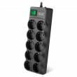 Filtru de rețea SVEN SF-10E-16, 10 Sockets, Children protection, 1.8m, ABS plastic, Black