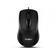 Мышь SVEN RX-110, Optical 1000 dpi, 3 buttons, Ambidextrous, Black, USB