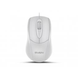 Mouse SVEN RX-110, Optical, 1000 dpi, 3 buttons, Ambidextrous, White, USB