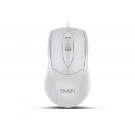 Mouse SVEN RX-110, Optical, 1000 dpi, 3 buttons, Ambidextrous, White, USB