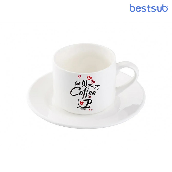 Кофейный набор для сублимации 6oz (чашка+блюдце) BestSub BGZ6