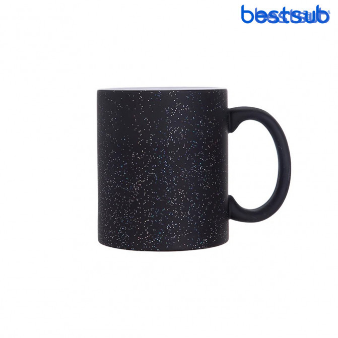 Кружка для сублимации хамелеон звёздное небо–чёрная, матовая 11oz BestSub B2CB-CFBK