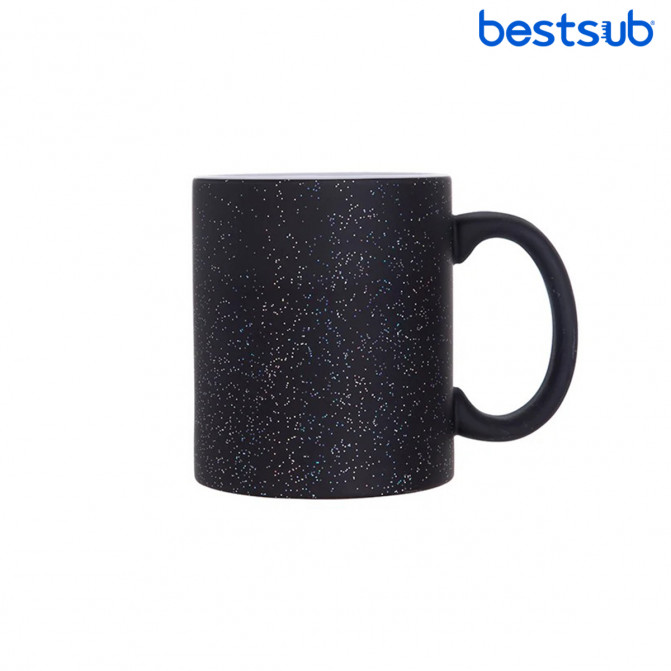 Кружка для сублимации хамелеон звёздное небо – чёрная, матовая 11oz