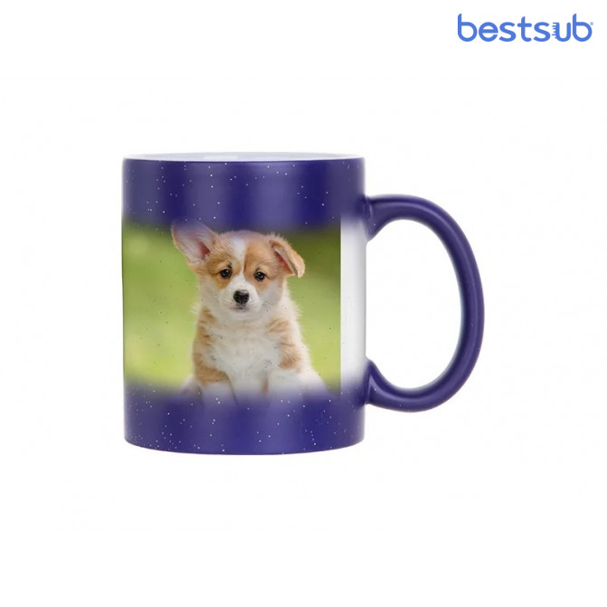 Кружка для сублимации хамелеон звёздное небо–синяя, матовая 11oz BestSub B2CB-CFBL