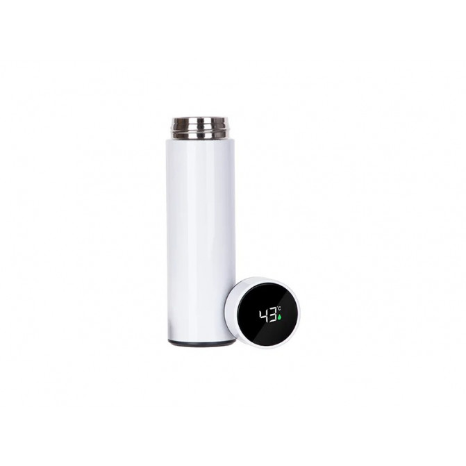 Termos inteligent pentru sublimare din oțel inoxidabil 16oz/450ml cu afișaj de temperatură (alb)