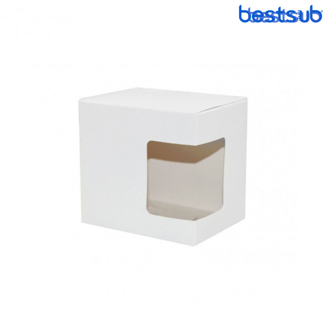 Коробка подарочная для кружки с окошком 11oz для сублимационной печати BestSub WFBH16 (10,5cm*10cm*10cm)