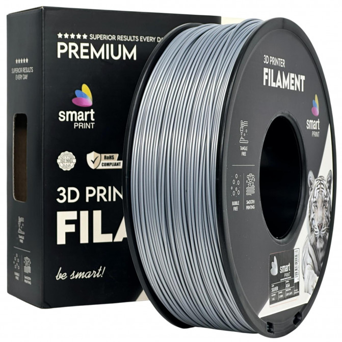 Филамент для 3D-принтера Smart Print FG-S134-E1, ASA, Silver, 1.75 мм, 1кг
