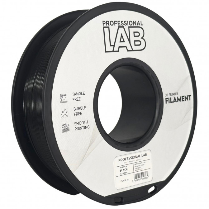 Филамент для 3D-принтера ProfLab FG-P12-E1, HS-PLA, Black, 1.75 мм, 1кг