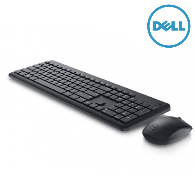Клавиатура + Мышь Wireless Dell KM3322, Multimedia keys, Sleek lines, Compact size, Russian, Black