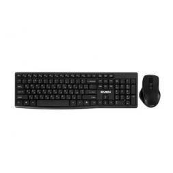 Клавиатура + Мышь Wireless SVEN KB-C3500W, 12 Fn keys, Battery indicator, 1xAA/1xAA, 2.4Ghz, Black