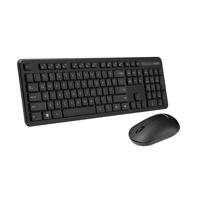 Клавиатура + Мышь Wireless Asus CW100, 12 Fn keys, Slim, Low Profile, Low-noise, 800-1600dpi, 3 buttons, 1xAA/1xAAA, 2.4Ghz, EN/RU, Black