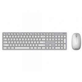 Клавиатура + Мышь Wireless Asus W5000, 13 Fn keys, Ultra thin, Metal-like finish, Silent, 800-1600dpi, 3 buttons, 1xAA/2xAAA, 2.4Ghz, EN/RU, White