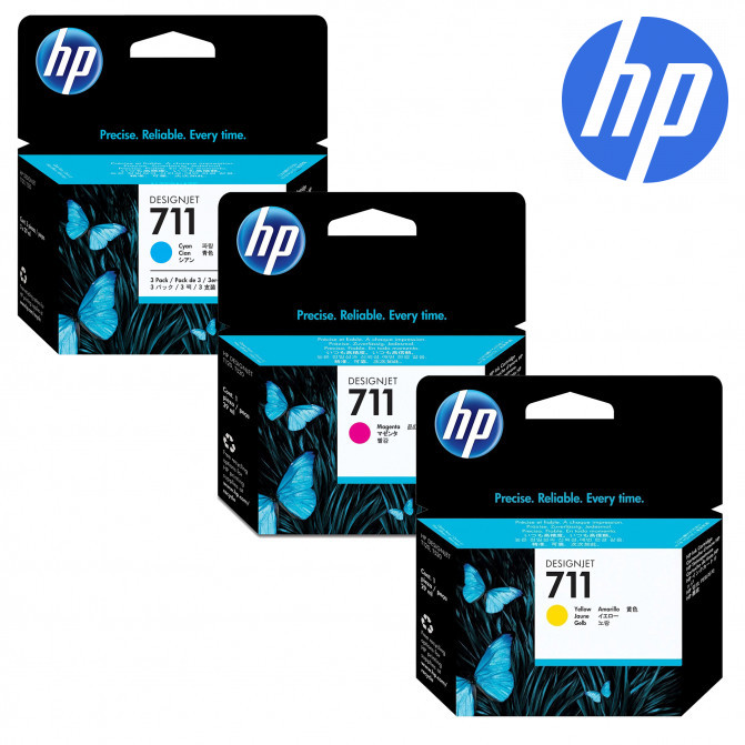 Set cartușe cu jet de cerneală HP №711 (C, M, Y) Original