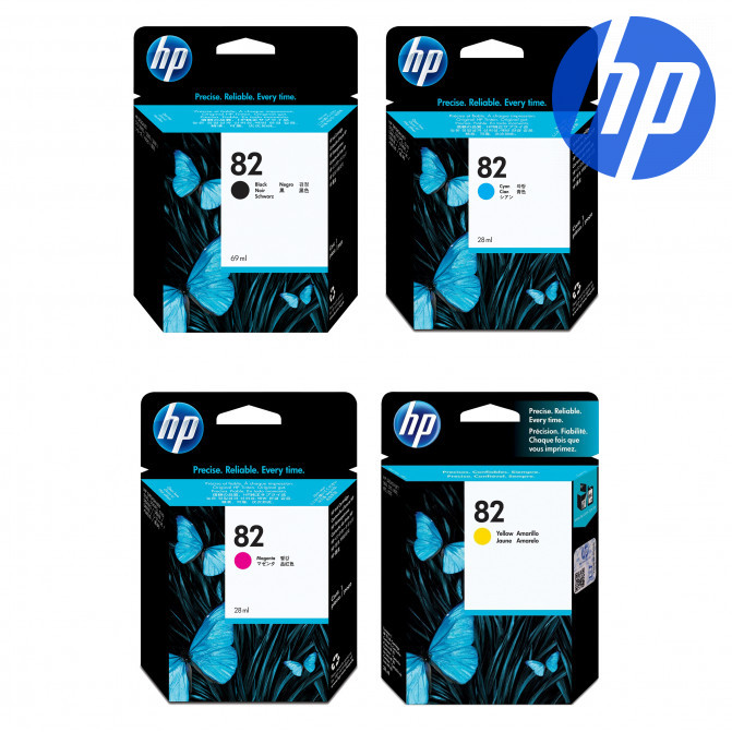 Комплект картриджей HP №82 (Bk, C, M, Y) Original