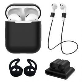 Husă de protecție și set pentru AirPods  (Black)