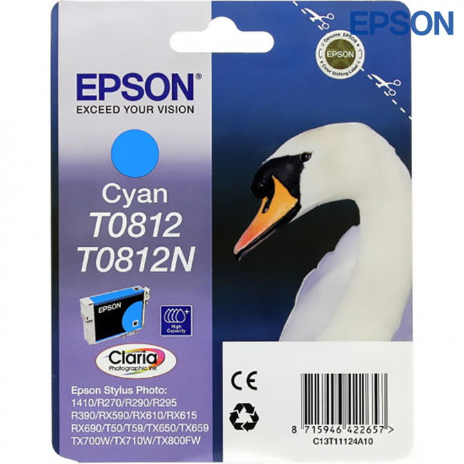 Картридж струйный Epson T08124A/T11124A Cyan Original