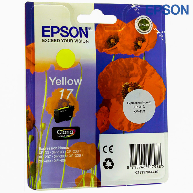 Картридж струйный Epson T17044A10 Yellow Original